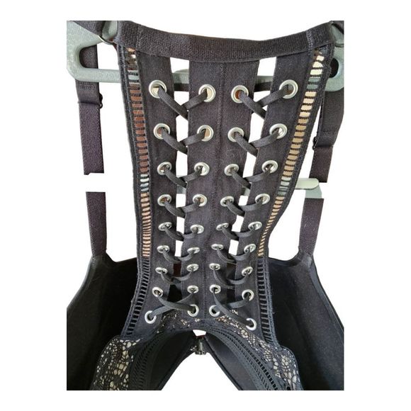 VICTORIA'S SECRET Black Corset Back Bombshell Bra - Size 34DD - Picture 5 of 7